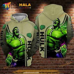 Hulk Avengers Marvel All Over Print 3D Hoodie Sweatshirt