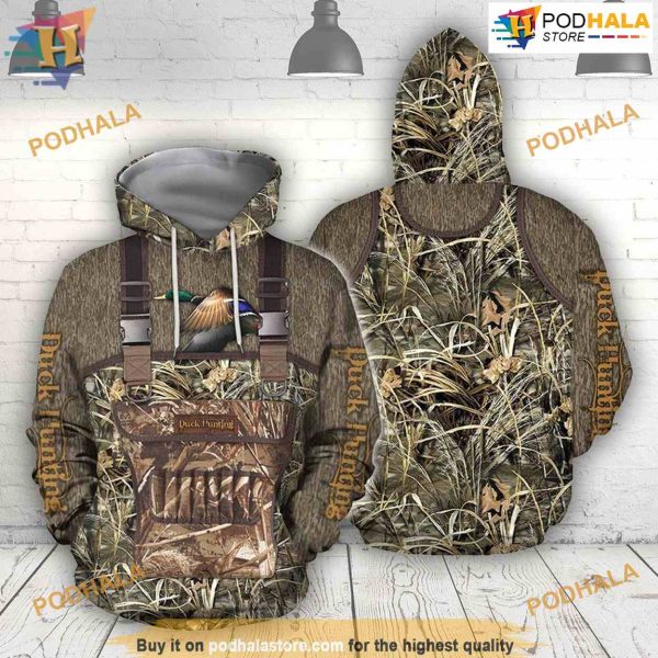 Hunting Duck Camo All Over Printed 3D Hoodie Sweatshirt