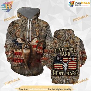 Hunting Hunter Hard Flag All Over Printed 3D Hoodie Sweatshirt