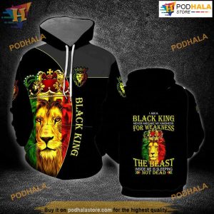 I Am A Black King Lion All Over Printed 3D Hoodie Sweatshirt