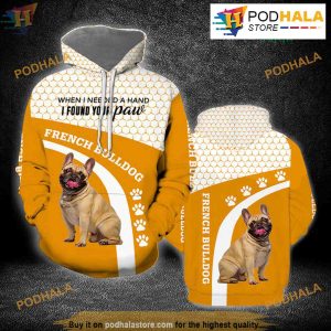 I Found Your Paw French Bulldog Full Over Printed Unisex 3D Hoodie