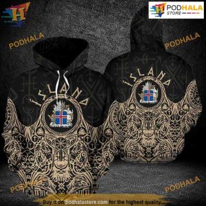 Iceland Vikings All Over Printed 3D Hoodie Sweatshirt