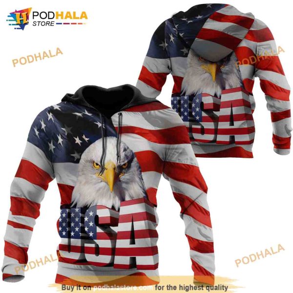 Independence Day American Eagle 3D Hoodie Sweatshirt