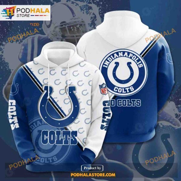 Indianapolis Colts 3D Team Logo NFL Hoodie 3D