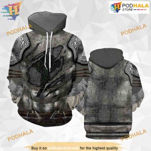 Irish Armor Knight Warrior Chainmail All Over Printed 3D Hoodie Sweatshirt