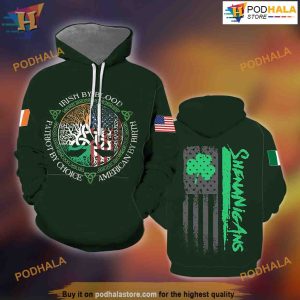 Irish By Blood American By Birth Patriot By Choice Tree Of Life 3D Hoodie