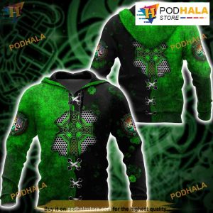 Irish St.Patrick Celtic Knot Full Over Printed Unisex 3D Hoodie