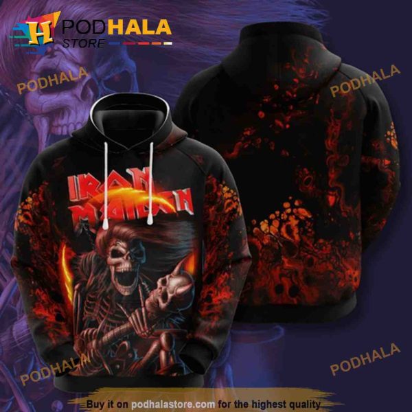 Iron Maiden All Over Print 3D Hoodie Sweatshirt For Heavy Metal Lovers