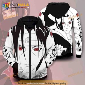 Itachi Comic White Black Naruto 3D Hoodie