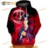 Itachi Uchiha Dread Eyes Naruto Anime All Over Printing 3D Hoodie