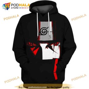 Itachi Uchiha Eyes Naruto Over Print 3D Hoodie