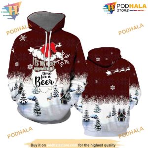 It’s The Most Wonderful Time For A Beer 3D Funny Hoodie Christmas