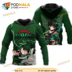 Izuku Midoriya Deku My Hero Academia Anime Manga 3D Hoodie