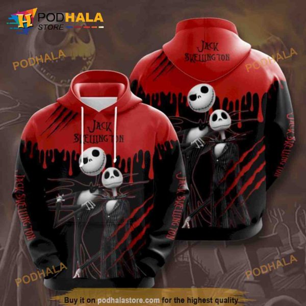 Jack Skellington All Over Printing Halloween 3D Hoodie