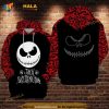 Jack Skellington Black Background 3D Halloween Hoodie