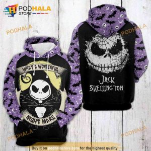 Jack Skellington Night Mare Scary Halloween 3D Hoodie