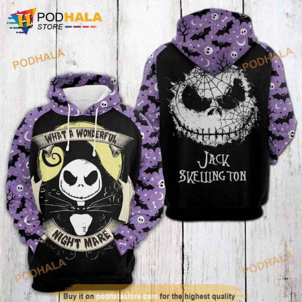 Jack Skellington Night Mare Scary Halloween 3D Hoodie