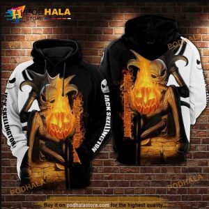 Jack Skellington Pumpkin All Over Print Halloween 3D Hoodie