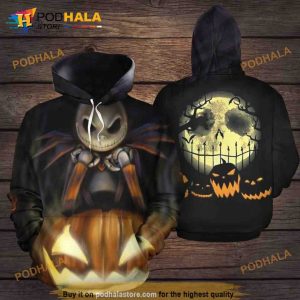 Jack Skellington Pumpkin Halloween Theme All Over Print 3D Hoodie