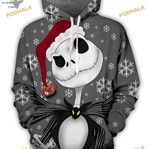 Jack With Christmas Hat 3D Hoodie