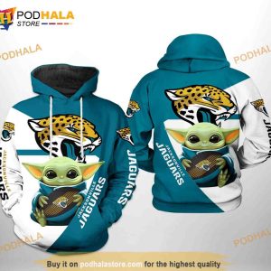 Jacksonville Jaguars NFL Baby Yoda Team 3D Hoodie Sweatshirt