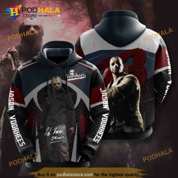 Jason Voorhees And Friday The 13th Custom All Over Printed 3D Hoodie