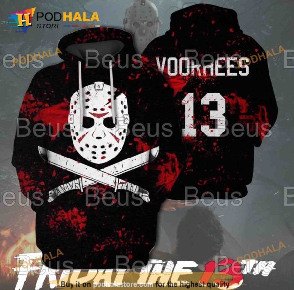 Jason Voorhees Horror Friday The 13th Halloween 3D Hoodie AOP