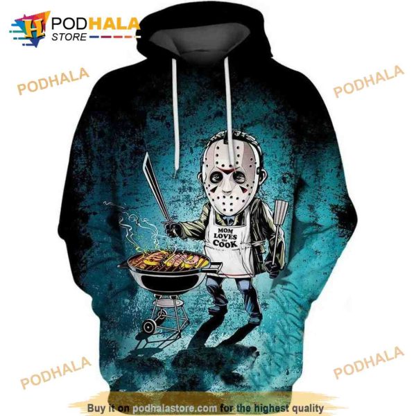 Jason Voorhees Mom Loves The Cook Halloween 3D Hoodie