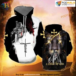 Jesus A Child Of God A Warrior Of Christ 3D Hoodie