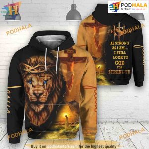 Jesus And Lion All Over Printed 3D Hoodie Sweatshirt