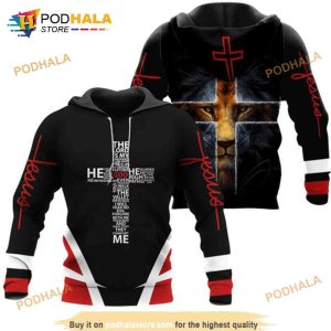 Jesus Cross Lion 3D Hoodie Sweatshirt