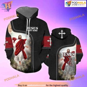 Jesus Is My King All Over Printed 3D Hoodie Sweatshirt