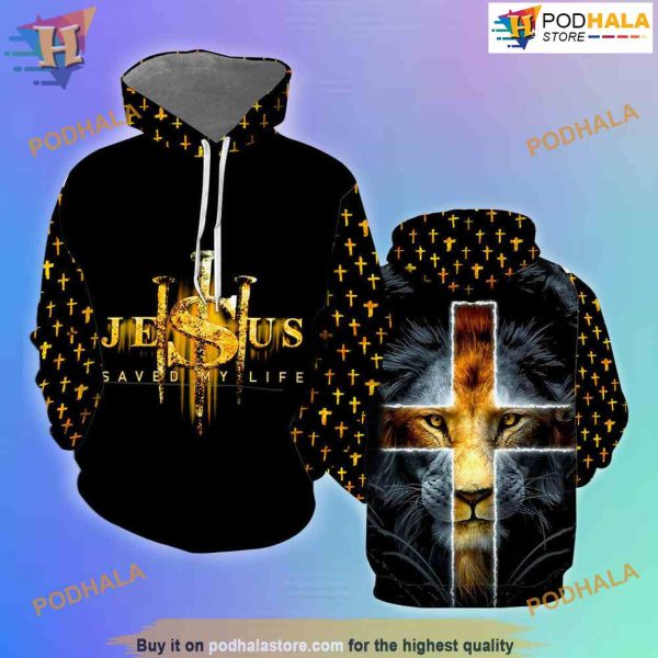 Jesus Saved My Life All Over Printed 3D Hoodie Sweatshirt