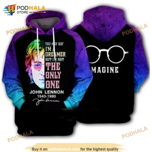 John Lennon Imagine All Over Print 3D Hoodie Sweatshirt