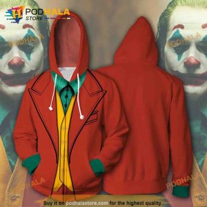 Joker 3D Movie Horror Killer Halloween Cosplay Tee AOP Unisex Hoodie