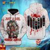 Just a Girl Who Loves Horror Movies 3D Halloween Unisex 3D Hoodie