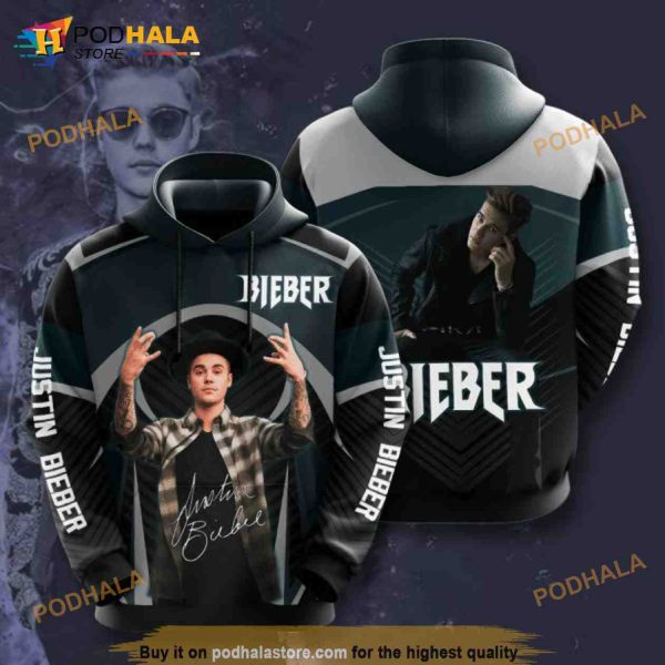 Justin Bieber Signature Design Gift For Fan Custom 3D All Over Printed Hoodie