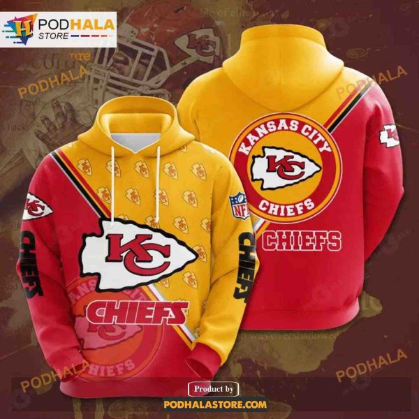 Kansas City Chiefs 3D Team Logo NFL Hoodie 3D