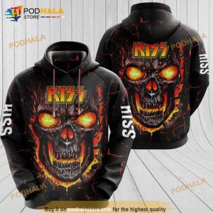 Kiss Rock Band Skull Black 3D Hoodie Sweatshirt