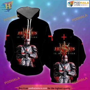 Knights Templar Jesus All Over Printed 3D Hoodie Sweatshirt