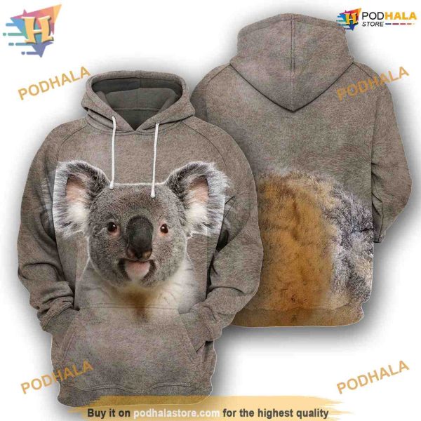 Koala Full All Over Printed Animal Costume 3D Hoodie Sweatshirt