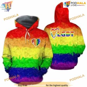 LGBT Pride Rainbow All Over Printed 3D Hoodie Sweatshirt