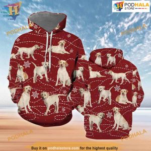 Labrador Retriever Xmas All Over Printed 3D Hoodie Sweatshirt