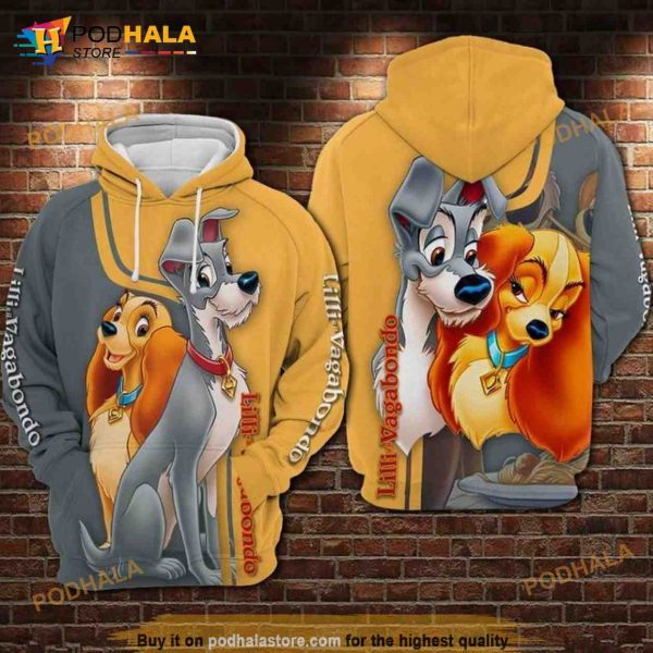 Lady And The Tramp All Over Print 3D Hoodie Sweatshirt