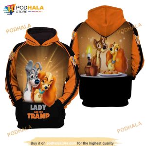 Lady And The Tramp Disney AOP Unisex 3D Hoodie