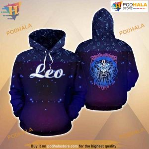 Leo Zodiac All Over Print 3D Hoodie For Men & Women