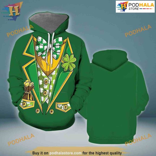 Leprechaun Tuxedo Patrick All Over Printed 3D Hoodie Sweatshirt