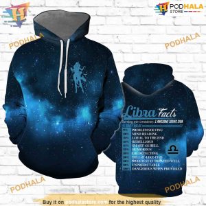 Libra Horoscope All Over Printed 3D Hoodie Sweatshirt