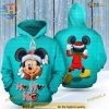 Light Blue Santa Mickey 3D Hoodie