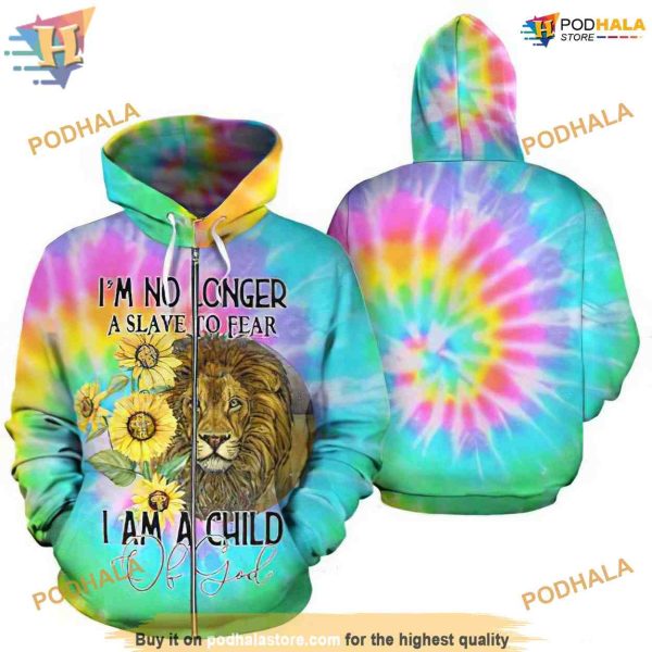 Lion Hippie Tie Dye Unisex 3D Christmas Hoodie Sweatshirt